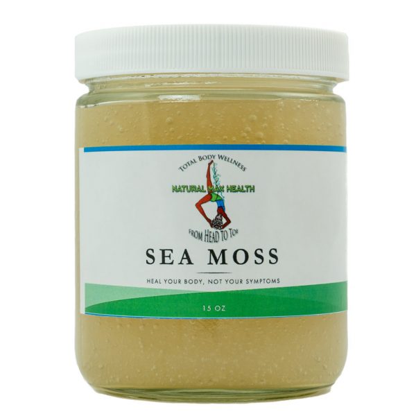 Sea Moss—front of jar label., sea moss